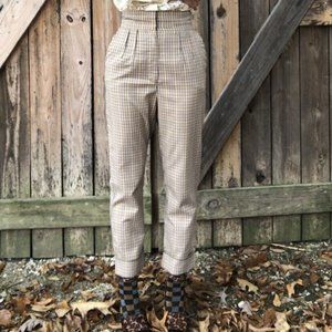 C/MEO COLLECTIVE SUPER HIGH WAISTED PLAID TROUSERS PUNK GWEN STEFANI FASHION XS